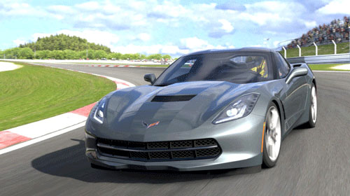 Автомобиль Corvette Stingray 2014 года выходит на трассу Gran Turismo®5